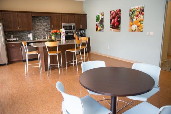 The Teaching Kitchen where plant-based nutrition classes are offered.