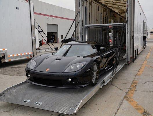 Auto transportation of a Koenigsegg! Car transport; car hauler; Auto Shipping.