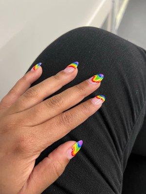 Rainbow nails