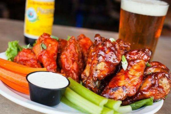 Chicken wings and beer