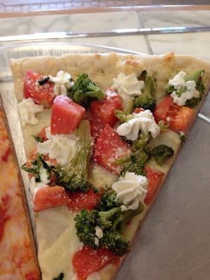 White broccoli pizza! They also have Spinach white pizza!