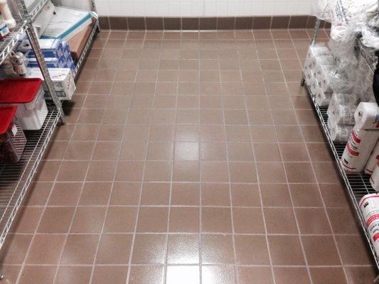 Terra Cota or Mexican tile sealed after deep cleaning.