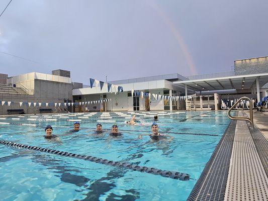 Community members spotted a rainbow during lap swim!