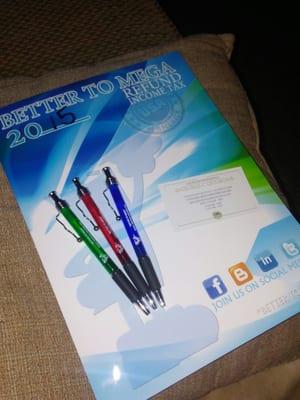 Tax copy folder and promo pens :)