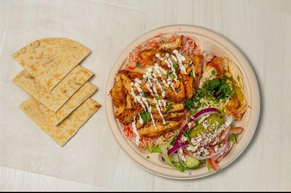 Chicken shawarma plate