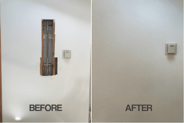 Drywall repair before and after  photo