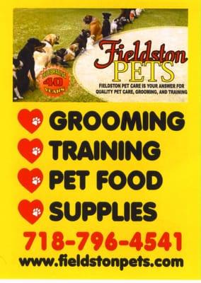 Fieldston Pets celebrating 40 yrs.