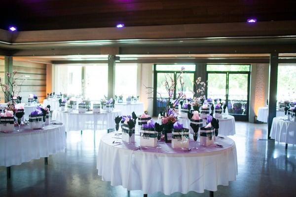 The staff will bring in the chairs from the deck to the reception area after the ceremony for you.