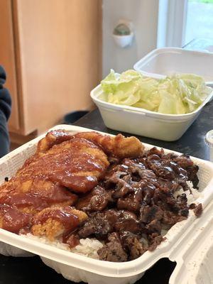 Beef and Chicken Katsu Combo