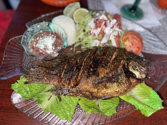 Whole seasoned tilapia