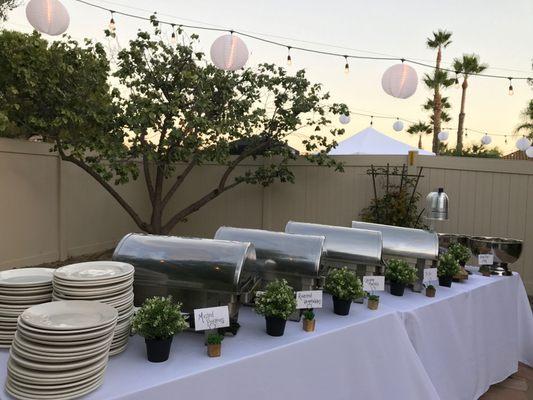 Buffet line at a beautiful wedding!