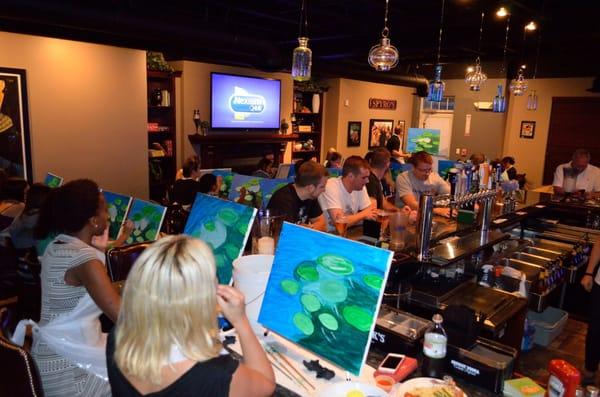 Parched Palette Drink And Paint event hosted by the Art And Frame Emporium