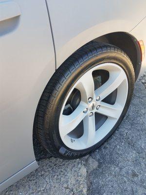 rims & wheels wrapped , no dipped light gray.