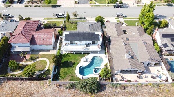 Solar and roofing installation in Costa Mesa.  Utility bill is shattered with this install.  Call today for the 26% Federal Tax credit.