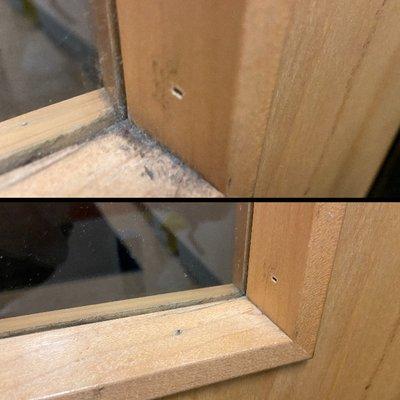 Before and after door ledge