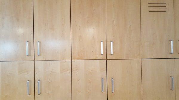 Lacquered cabinets before we refinish to a white conversion varnish.