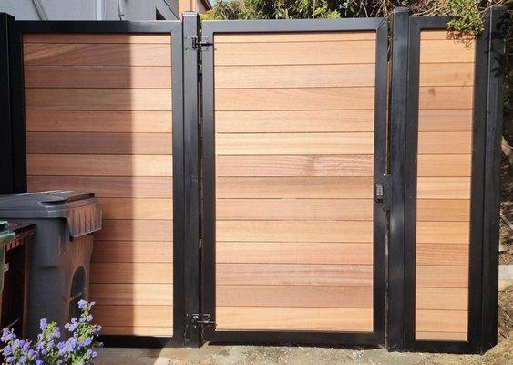 Power coated frame with Batu fence boards