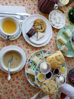 View from the top. Peep that yummy lemon curd and cream and the most delicious scone ever