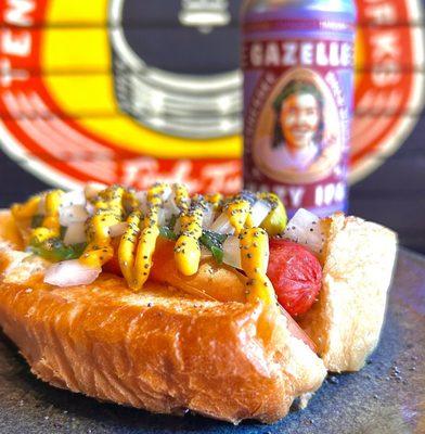 Chicago hot dog and a Chicago-brewery beer collaboration!