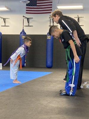 Karate bow from Karate Student to Karate Instructor , Calabasas