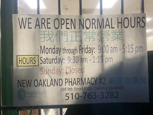 New Oakland Pharmacy