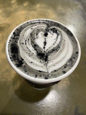 Honey charcoal latte