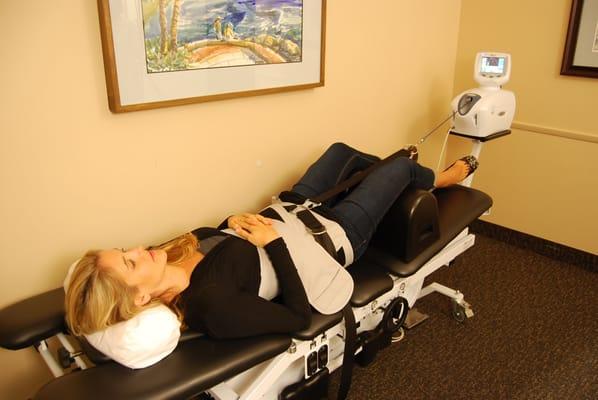 We offer Spinal Decompression Therapy for the low back and neck. A great treatment for bulging discs.