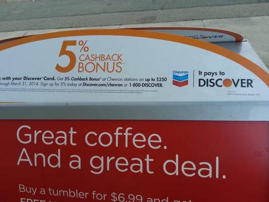 I love my Discover card. And I love when chevron rewards me with extra rewards