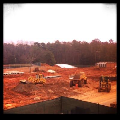 A new science building that they are working on right now. It Should be finished by the end of 2015, according to the sign.