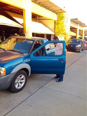 My Nissan Being checked out by Gilberto owner of Gutierrez Auto Repair Shop