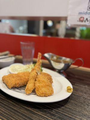 Tonkatsu Fillet & Shrimp and chicken and fish