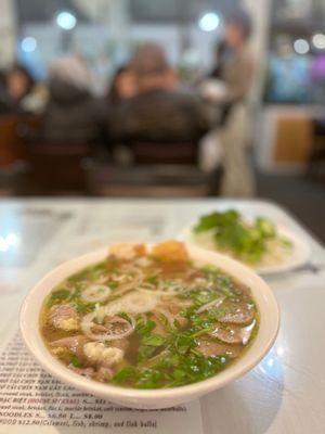 Hot pho soup.  Good choice  for a cold winter.