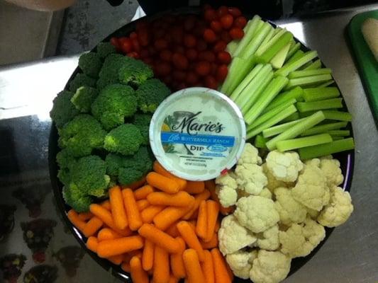 Fresh cut veggie tray from the produce department