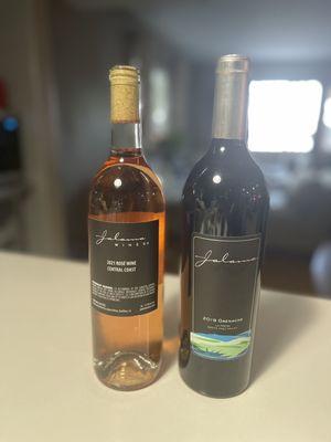 2019 Grenache and 2021 Rose wine