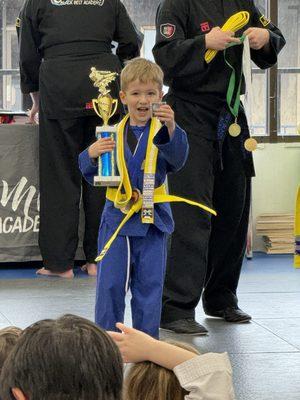 Child in jiu jitsu uniform