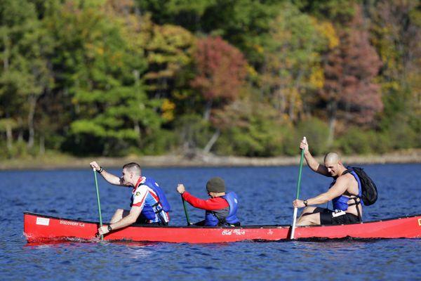 Paddling during the Greenhorn Adventure Race.