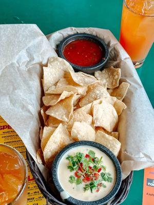 chips, salsa & queso