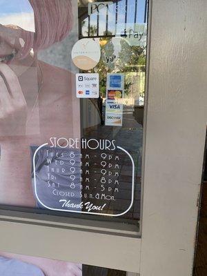 Store hours