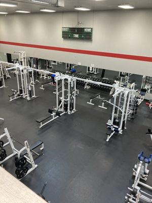 Great selection of machines and free weights.