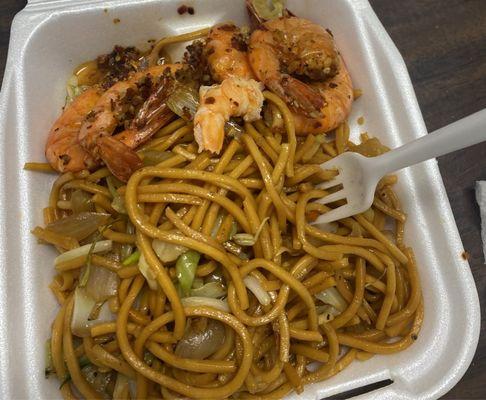 Combo A: Chow Mein & Spicy Shrimp