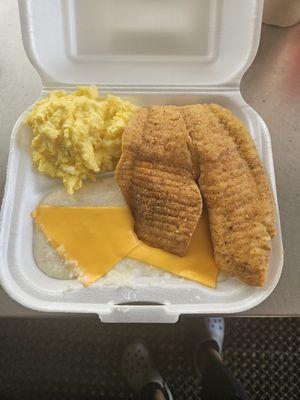 Fried tilapia breakfast