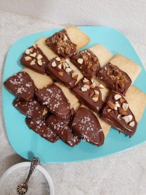 Salted & Chocolate dipped Shortbread cookies