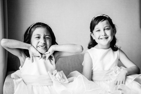 Flower Girls in cute dresses stealing the show as the bride to be gets ready