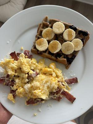 Blueberry protein waffles