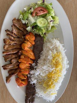 Lamb, Koobideh, Chicken Kabab