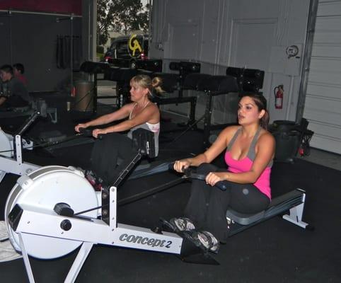 Talayeh and Sue using our Concept 2 Rowers