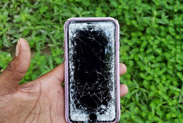 Sad, broken iPhone