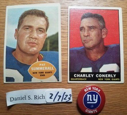 Thanks for buying my Vintage NY Giants cards