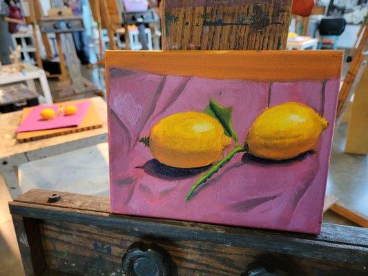 Oil painting lemons with Jason Adkins