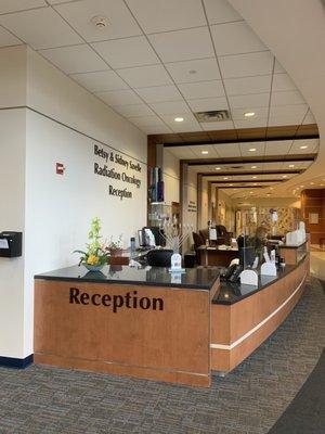 One of several reception areas at Sandler Cancer Research Institute.